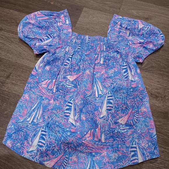 Lily Pulitzer Blue and Pink Sailboat Print Top - Picture 5 of 5